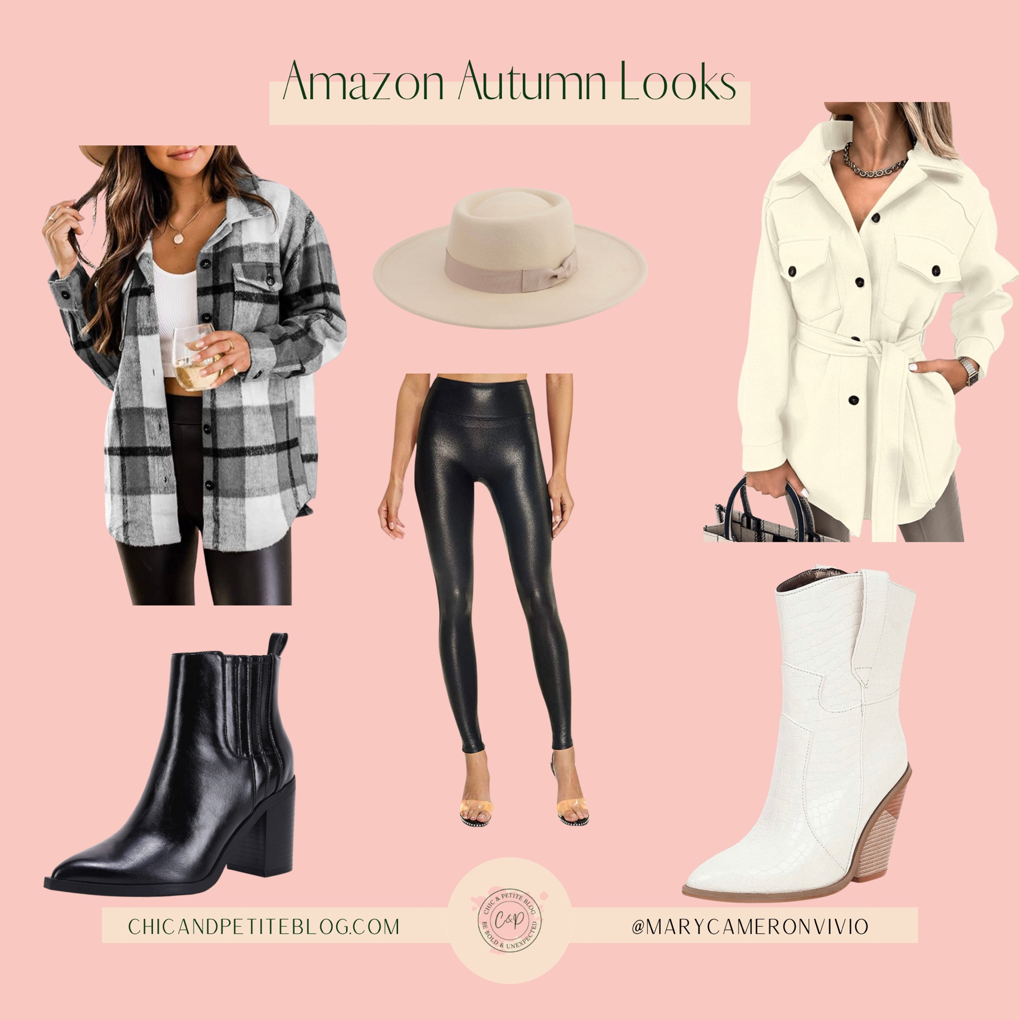 Amazon Autumn Look, Fall Fashion, Fall Flannel Shackets, White Booties, Faux Leather Leggings, Western Fashion

#LTKunder100 #LTKSeasonal #LTKunder50