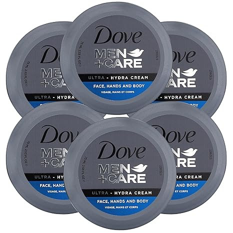 Dove Men+Care Ultra Hydra Cream, Face, Hands and Body care, All Skin Types, 6 Pack of 2.53 Oz Eac... | Amazon (US)