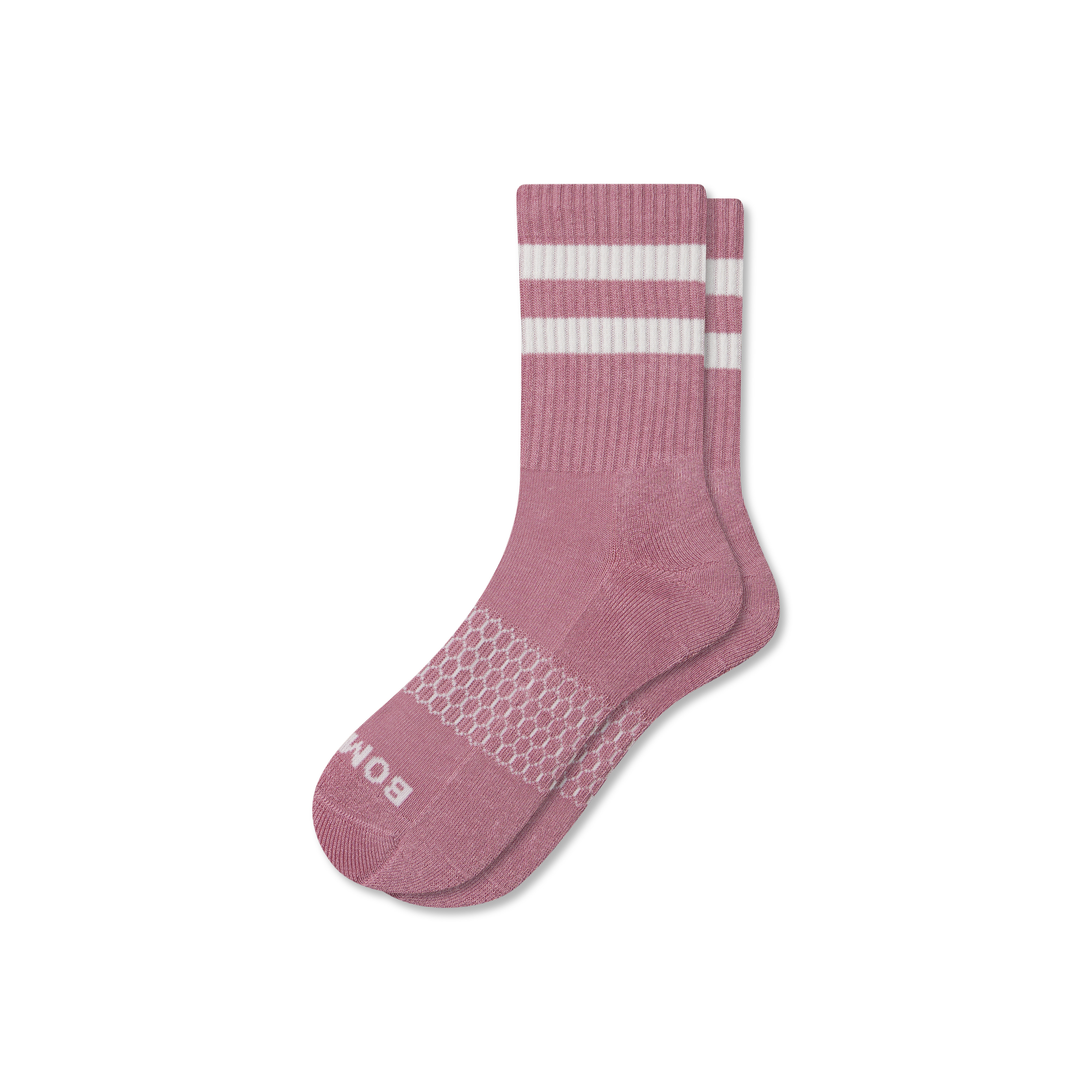 Women's Vintage Stripes Half Calf Socks - Rose - Large - Cotton Blend - Bombas | Bombas