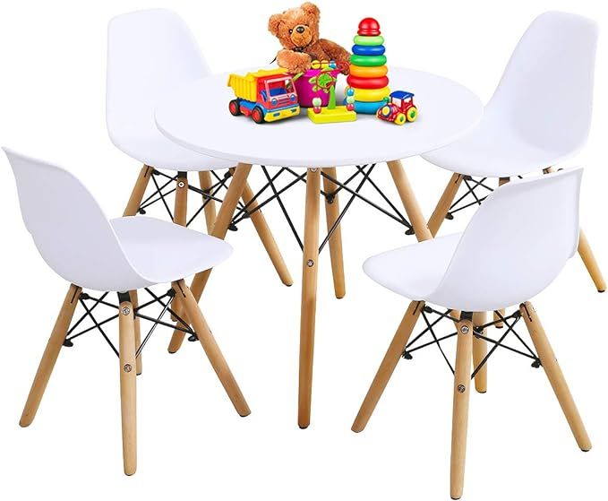 Amazon.com: Costzon Kids Table and Chair Set, Kids Mid-Century Modern Style Table Set for Toddler... | Amazon (US)