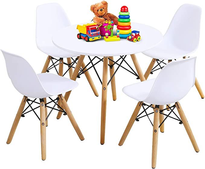 Costzon Kids Table and Chair Set, Kids Mid-Century Modern Style Table Set for Toddler Children, K... | Amazon (US)