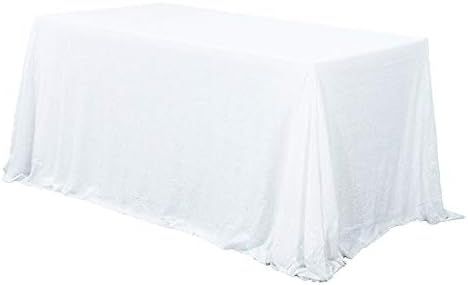 TRLYC 60 x 120-Inch Rectangular Sequin Tablecloth White | Amazon (US)