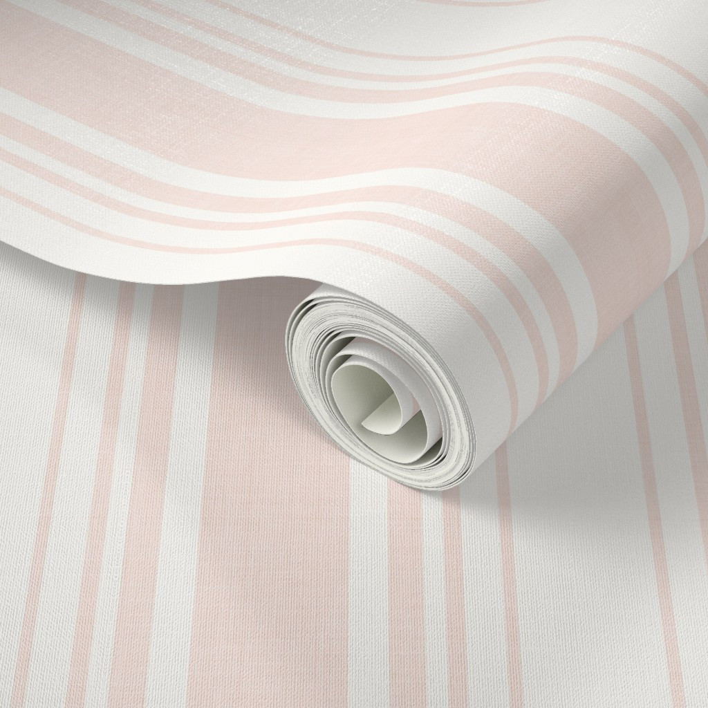 Wallpaper in Beach Stripe Pink | Spoonflower