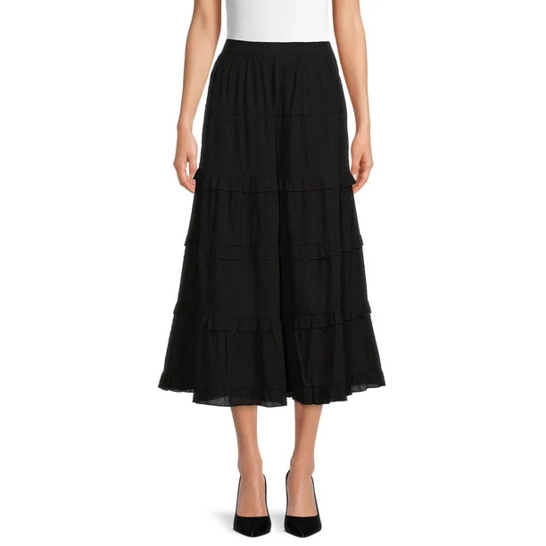 Time and Tru Women's Ruffle Tiered Skirt - Walmart.com | Walmart (US)