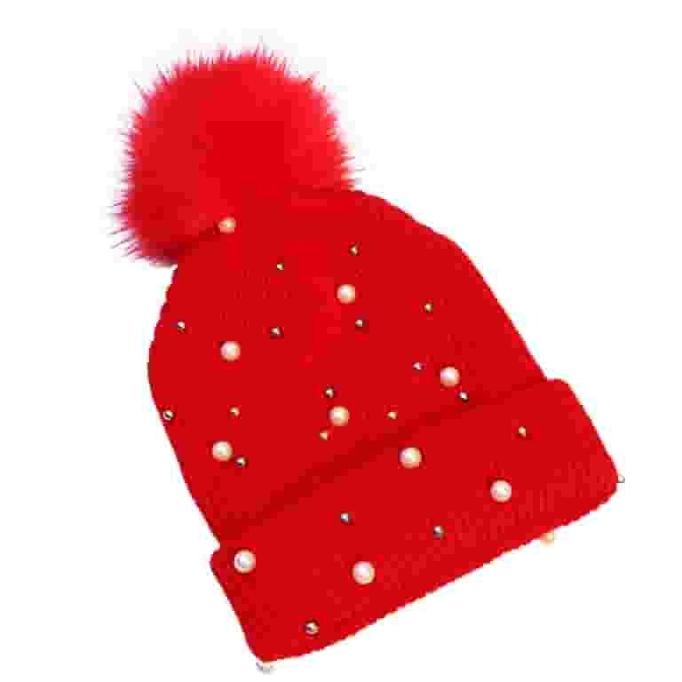 lanema Winter Pearl Pompom Wool Hat Thicken Knitted Beanie Hat Wool Hat for Xmas Outdoor Activiti... | Walmart (US)
