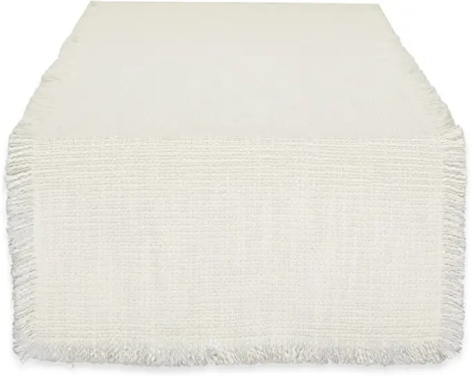 DII Linen Tabletop Collection Machine Washable, Table Runner, 14.5x72, Cream | Amazon (US)