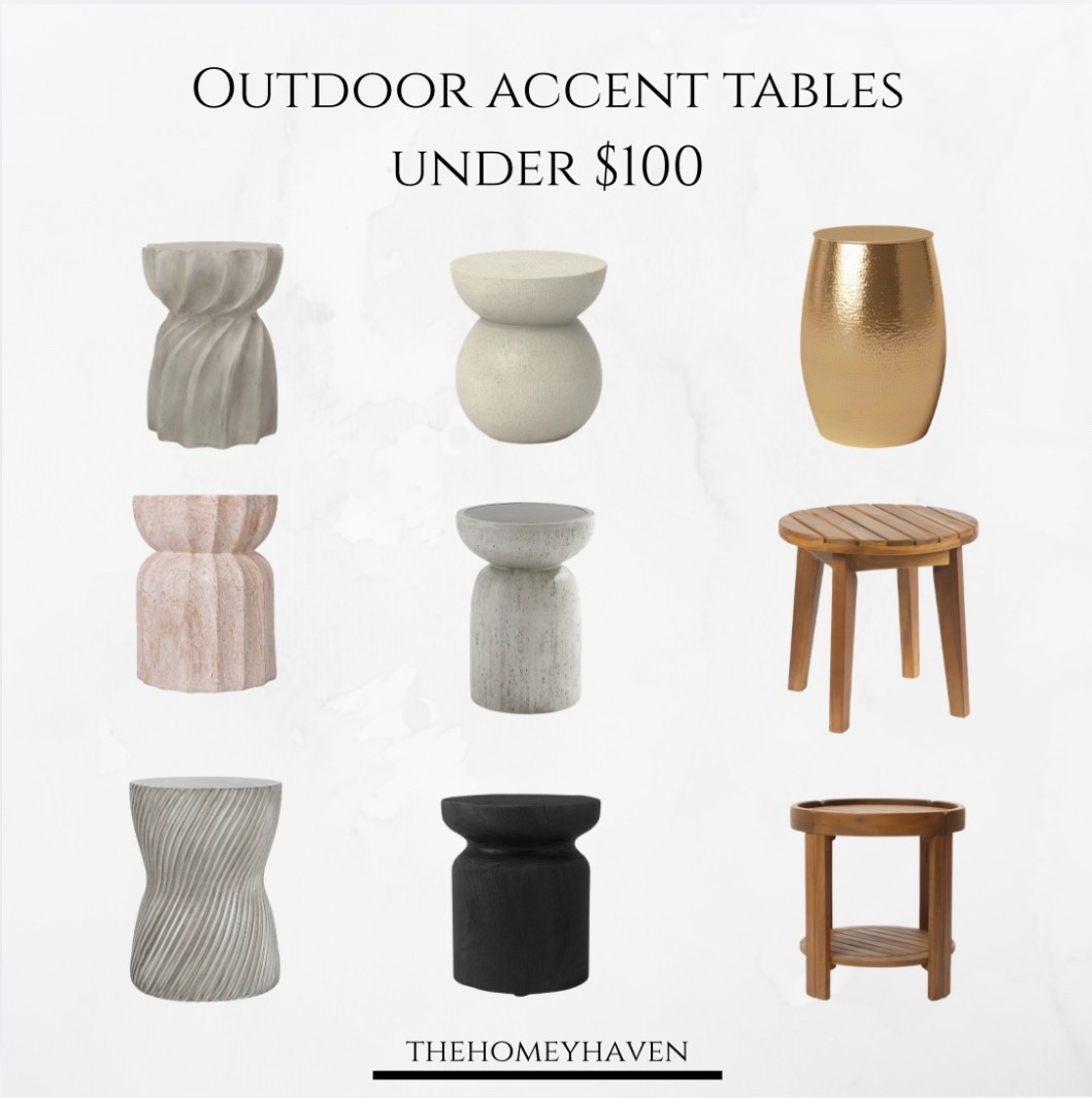 Pretty NEW styles this year! Outdoor  accent tables to go with any of your decor all under $100!

Outdoor furniture, outdoor side tables, outdoor decor, target finds, Walmart finds, Amazon finds, target home, on trend home decor, front porch inspo, garden stools, outdoor decor, home decor, home 

#LTKHome #LTKSeasonal #LTKSaleAlert