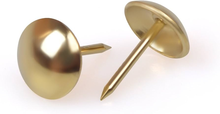 FUCAS Upholstery Tacks Furniture Nails Pins 150pcs (Brass Finish) | Amazon (US)