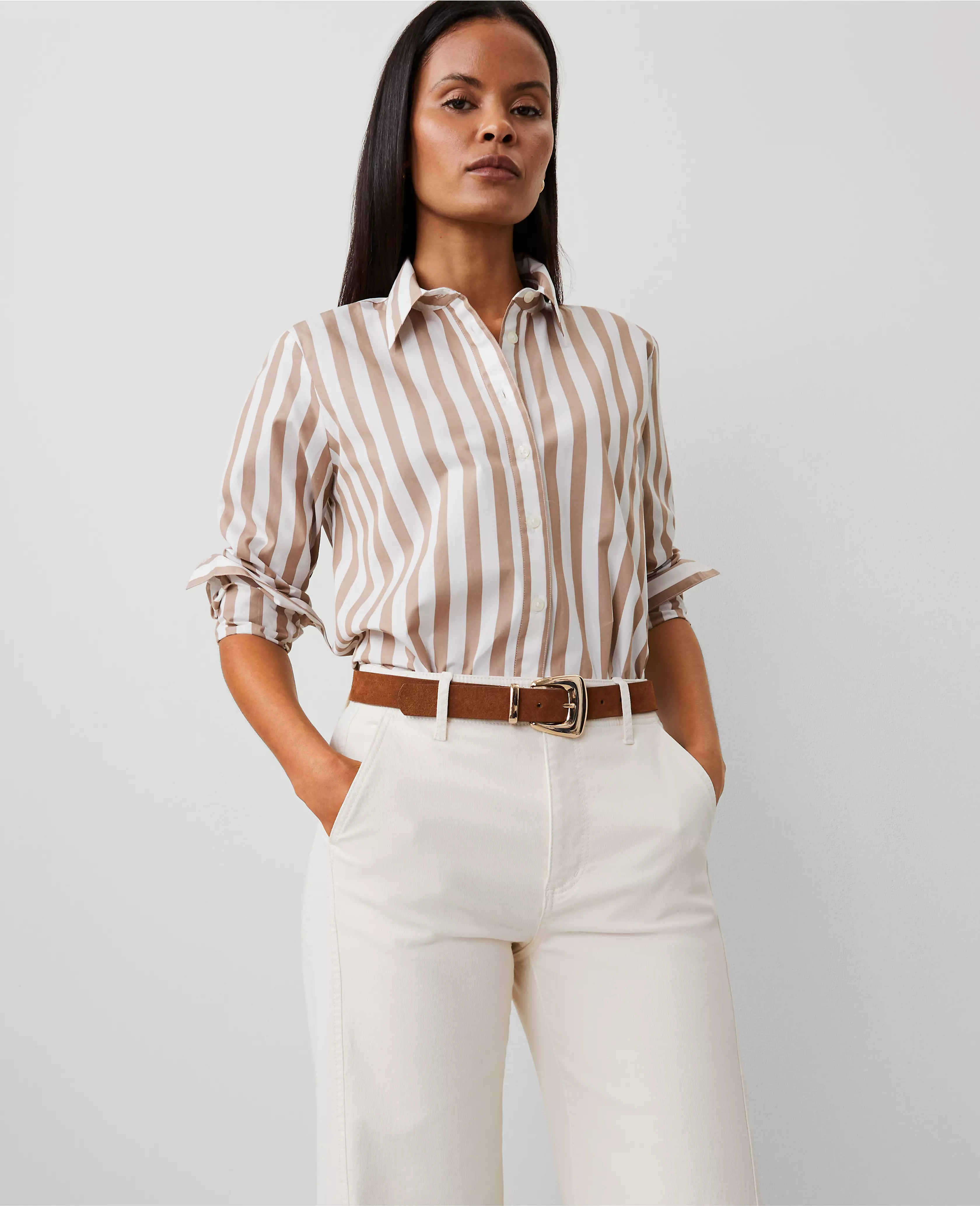 Striped Relaxed Perfect Shirt | Ann Taylor