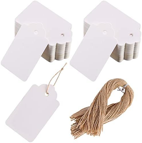 Paper Tags Gift Hang Tags with String 200pcs White | Amazon (US)