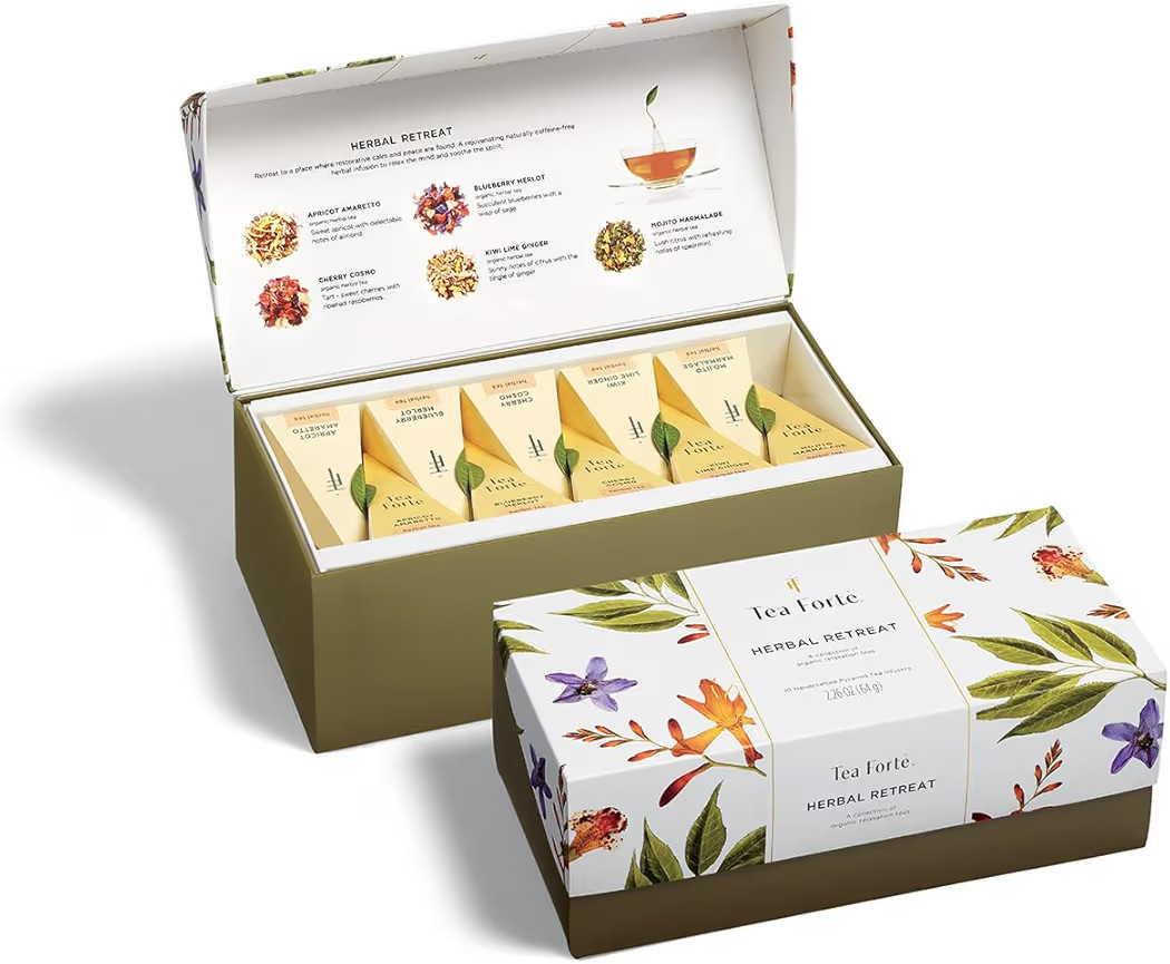 Tea Forte Herbal Retreat Premium Tea Presentation Box Tea Gift Sampler, 20 Count, 2 of Each Varie... | Amazon (US)