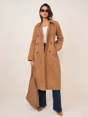 Beige Suede Trench Coat | Nobody's Child