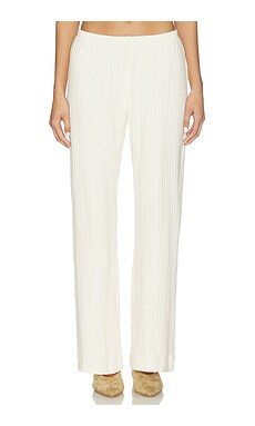DONNI. The Sweater Rib Simple Pant in Creme from Revolve.com | Revolve Clothing (Global)