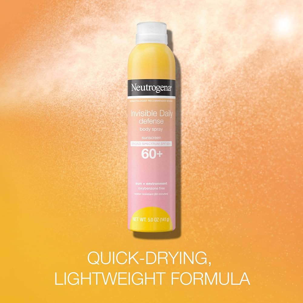 Neutrogena Invisible Daily Defense Body Sunscreen Spray, Broad Spectrum SPF 60+, Oxybenzone-Free ... | Amazon (US)