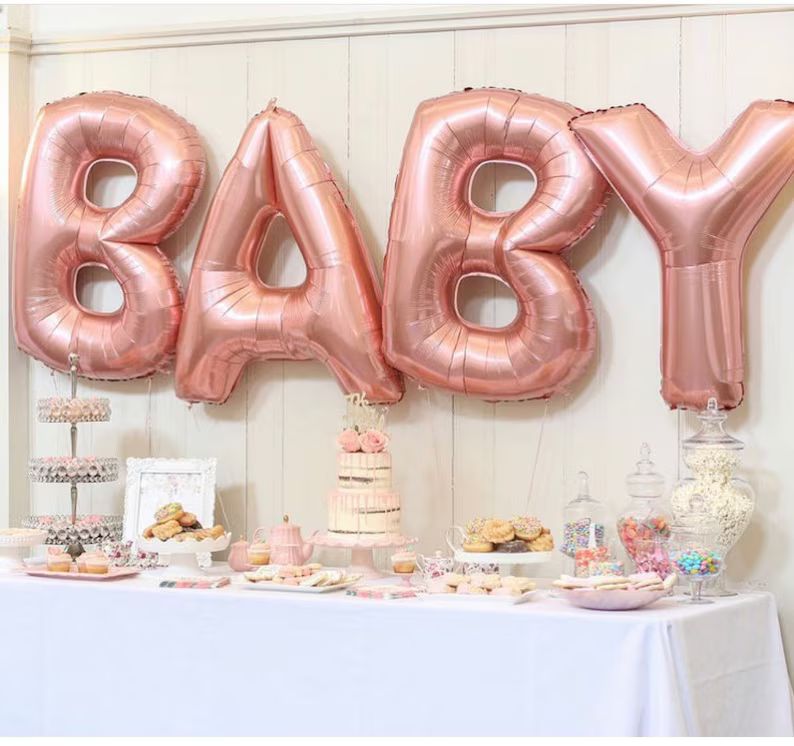 JUMBO 40 inch Rose Gold BABY Letter Balloon, banner, Letter balloons, Rose Gold letter balloon, R... | Etsy (CAD)
