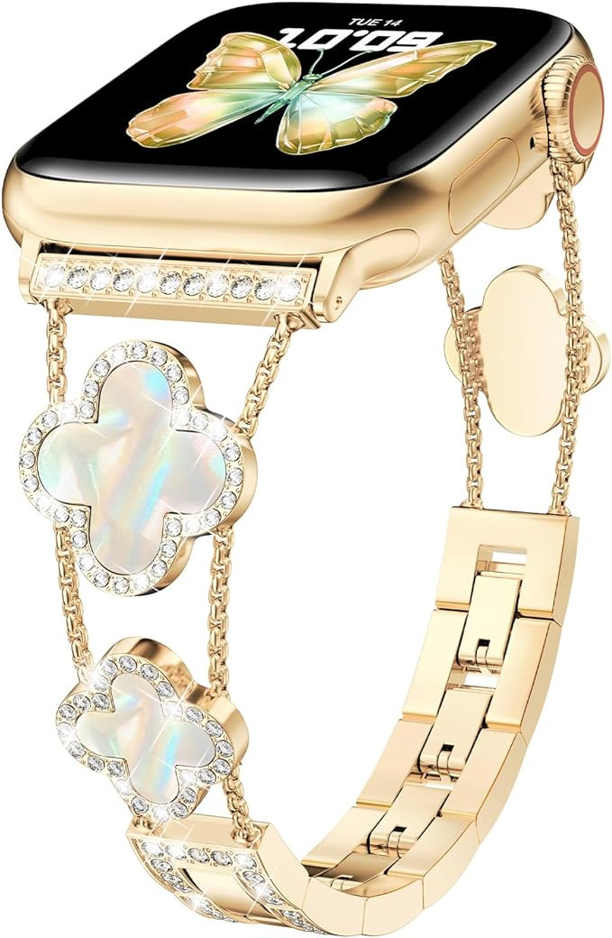 CTYBB Bling Diamond Band Compatible with Apple Watch Bands for Women 40mm 41mm 38mm 42mm Series 1... | Amazon (US)
