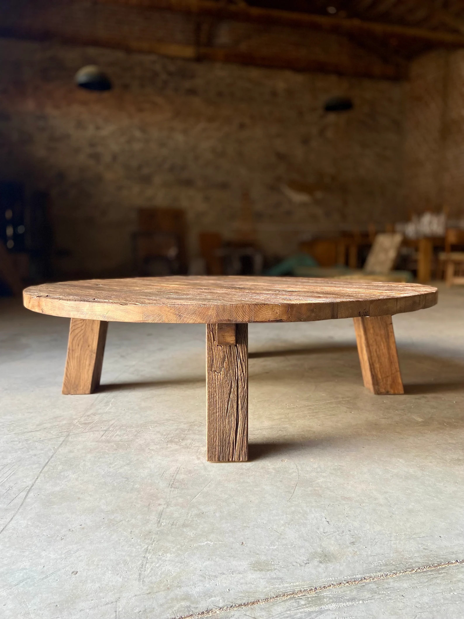 Reclaimed Wood Coffee Table Round, Reclaimed Barn Wood Table Legs, Round Coffee Table Rustic Home... | Etsy (US)
