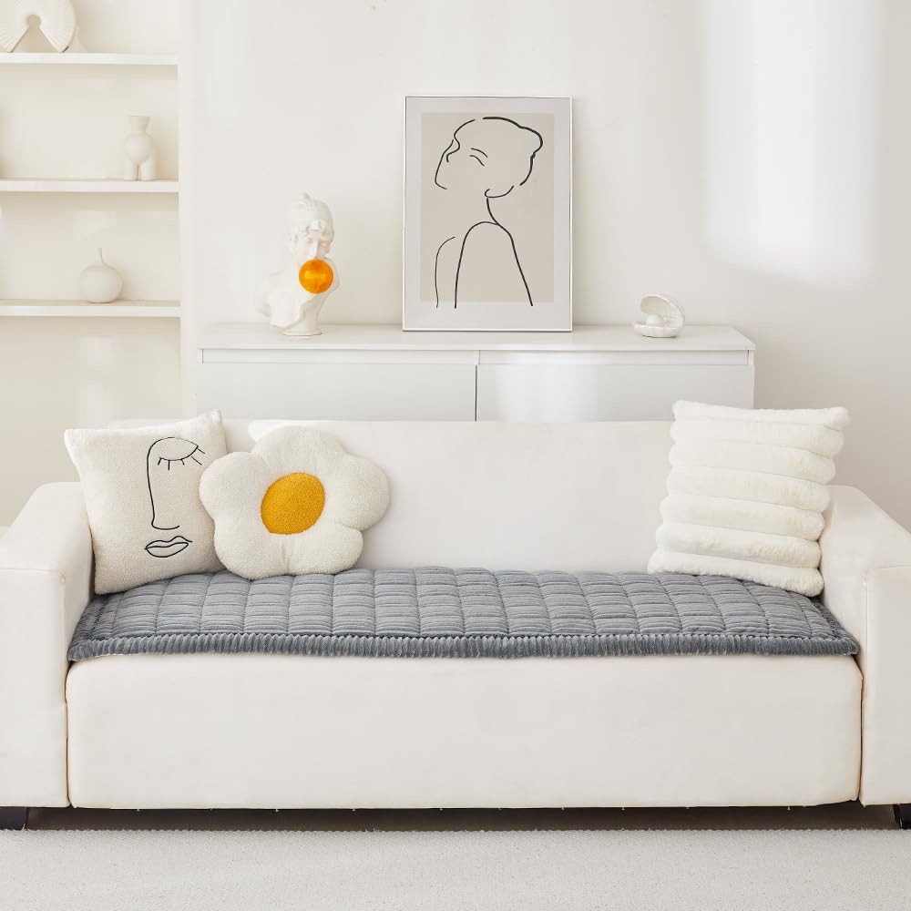 Couch Cover for Dogs Washable, Fuzzy Pet Couch Covers for 3 Cushion Sofa Pet Friendly, Non Slip S... | Amazon (US)