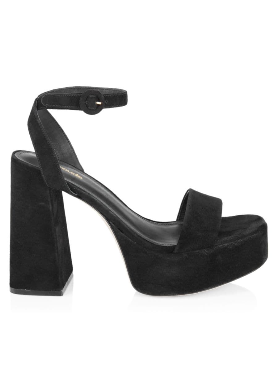Larroudé Dolly Suede Platform Sandals | Saks Fifth Avenue