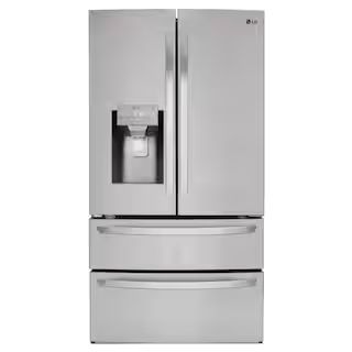 LG 28 cu. ft. 4-Door French Door Smart Refrigerator with Ice and Water Dispenser in PrintProof St... | The Home Depot