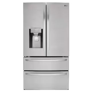 LG 28 cu. ft. 4-Door French Door Smart Refrigerator with Ice and Water Dispenser in PrintProof St... | The Home Depot