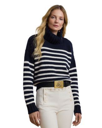 Ralph Lauren Striped Wool Blend Turtleneck Sweater  | Bloomingdale's Women | Bloomingdale's (US)