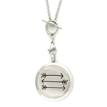 Arrow Toggle Close Stainless Steel Essential Oil Diffuser Necklace- 30mm- 26.5 | Walmart (US)