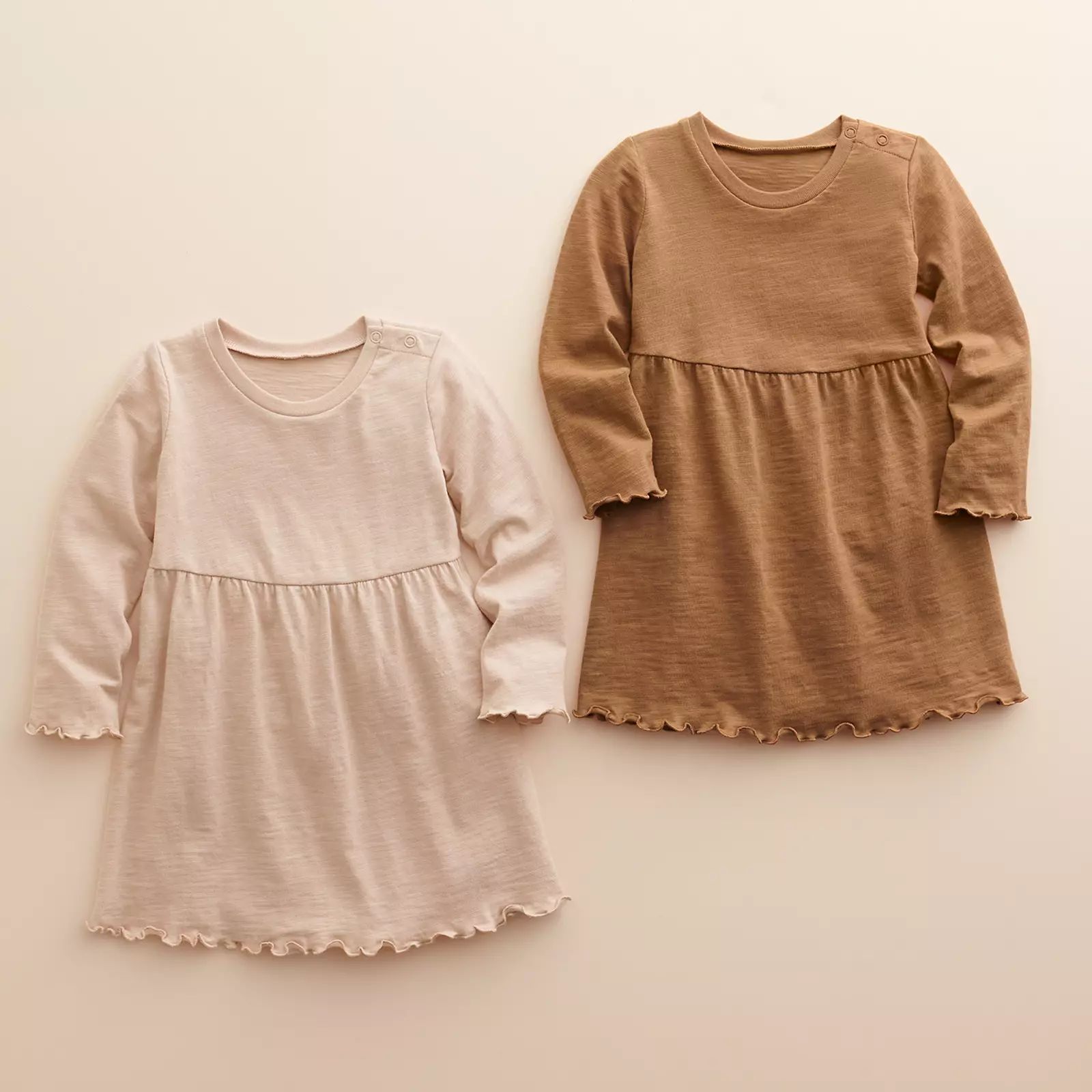 Baby & Toddler Girl Little Co. by Lauren Conrad Organic 2-Pack Lettuce-Edge Dresses, Toddler Girl's, | Kohl's