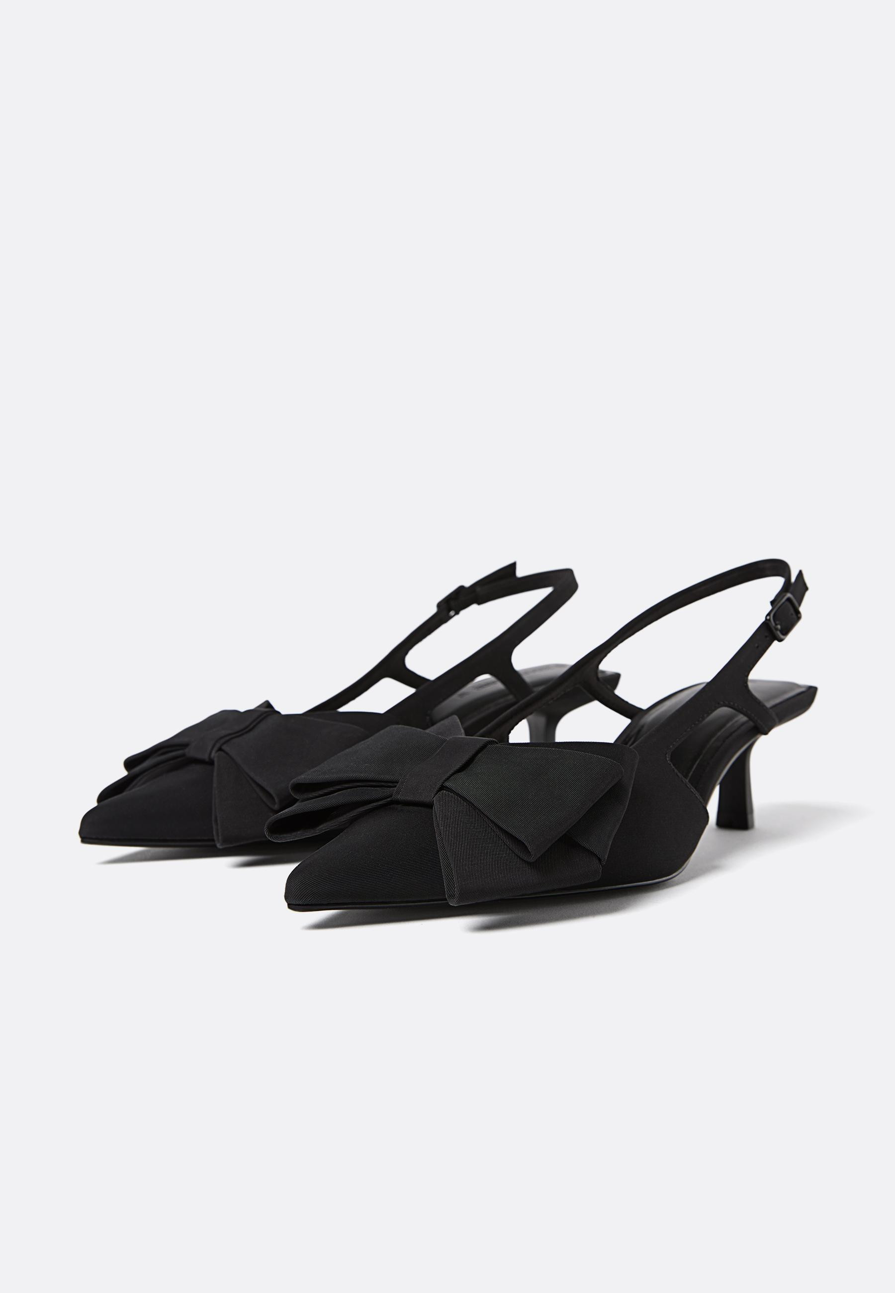 Kitten-heel shoes with bow - Women's Heel shoes | Stradivarius United Kingdom | Stradivarius (UK)