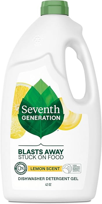 Seventh Generation Dishwasher Detergent Liquid Gel, Powers Away Stuck-On Food, Lemon Scent, 42 Oz | Amazon (US)
