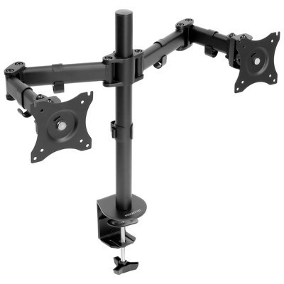 Mount-It! Dual Monitor Mount | Double Monitor Desk Stand Arm | Two Articulating Arms Fit Two Screens 17 - 27 Inch Computer | C-Clamp Base | Target