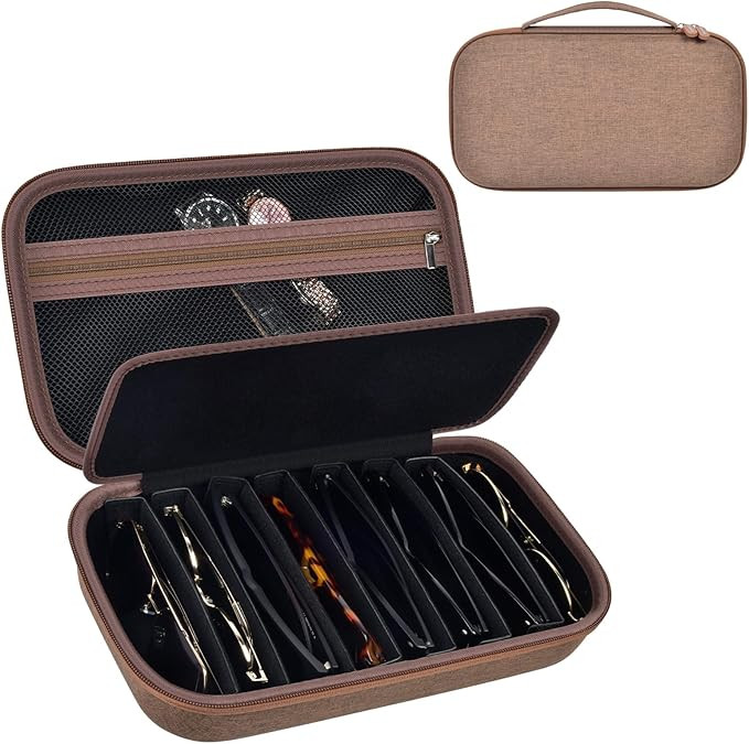 Travel Sunglass Organizer Case for 8 Pairs Polarized Sunglasses, Storage Box for Multi-style Dres... | Amazon (US)