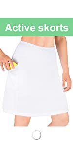 Yogipace Women's 4 Pockets UPF 50+ 17" Long Tennis Skirt Running Golf Skorts | Amazon (US)