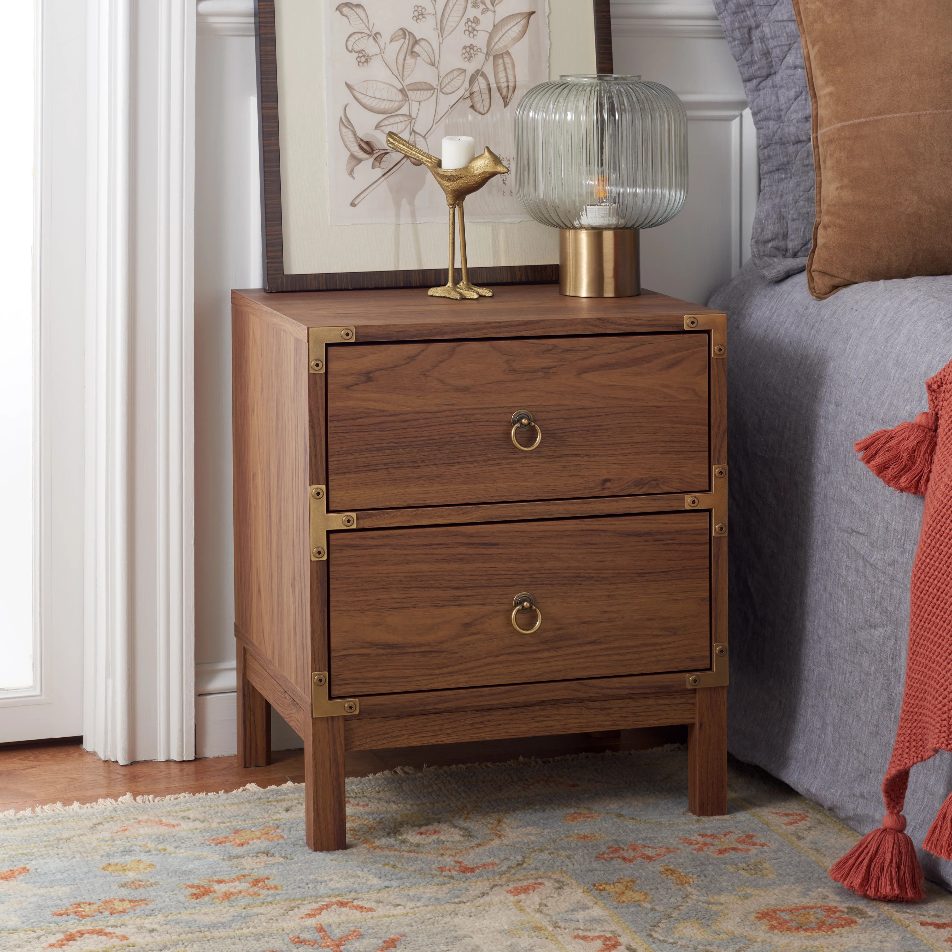 Alfano 2 - Drawer Nightstand in Walnut | Wayfair North America