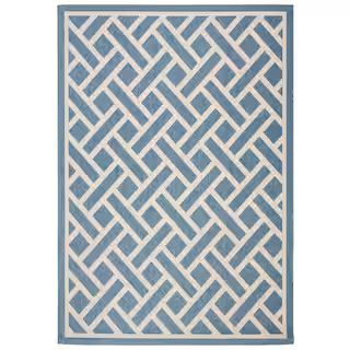 Safavieh Courtyard Blue/Light Beige 5 ft. x 8 ft. Indoor/Outdoor Area Rug-CY6306-233-5 - The Home... | The Home Depot