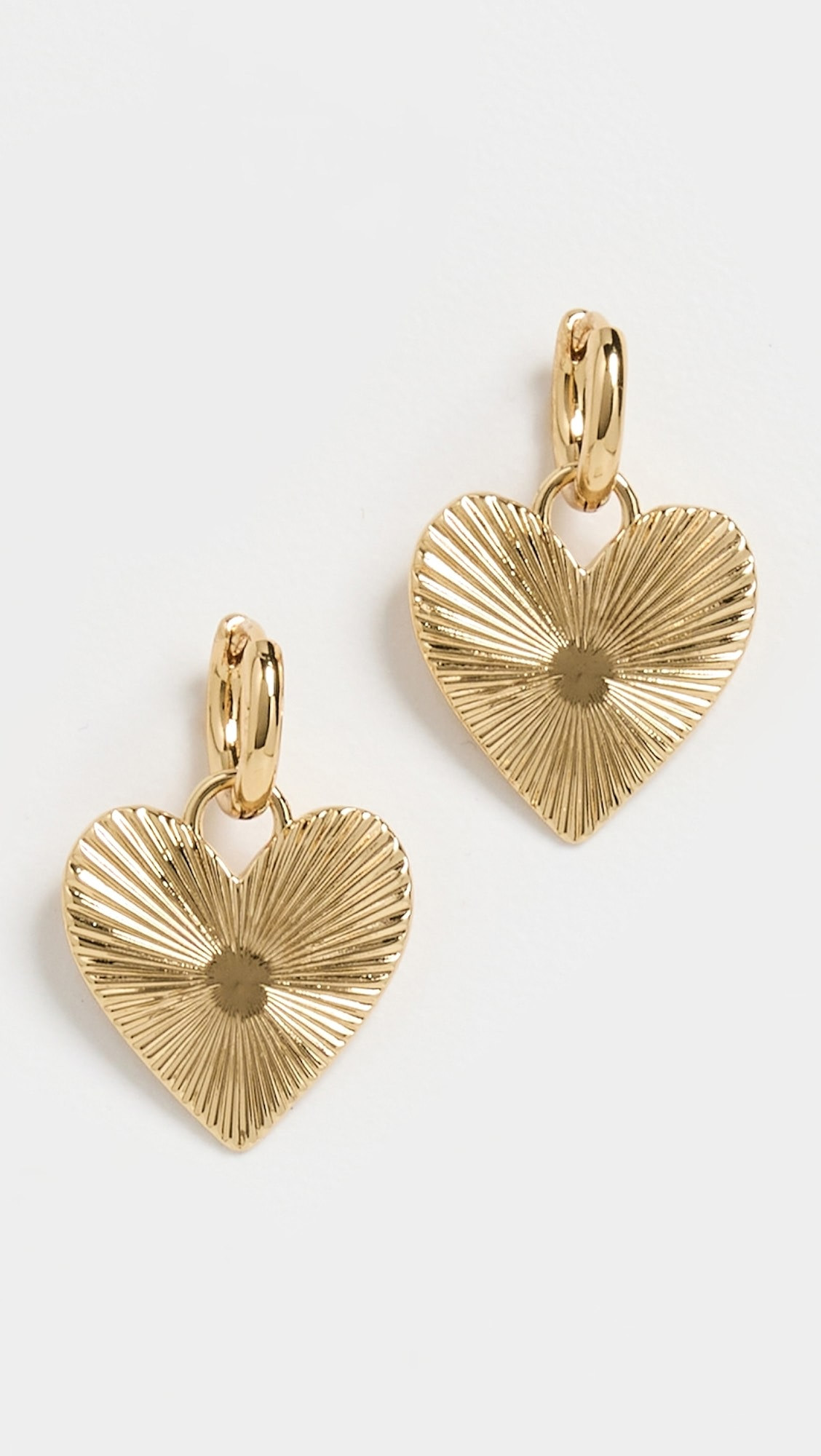 Small Ribbed Heart of Gold Huggies | Shopbop