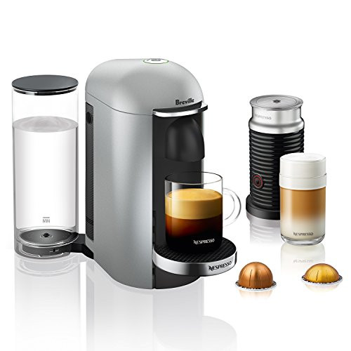Nespresso VertuoPlus Deluxe Coffee and Espresso Machine Bundle with Aeroccino Milk Frother by Breville,8 oz, Silver | Amazon (US)