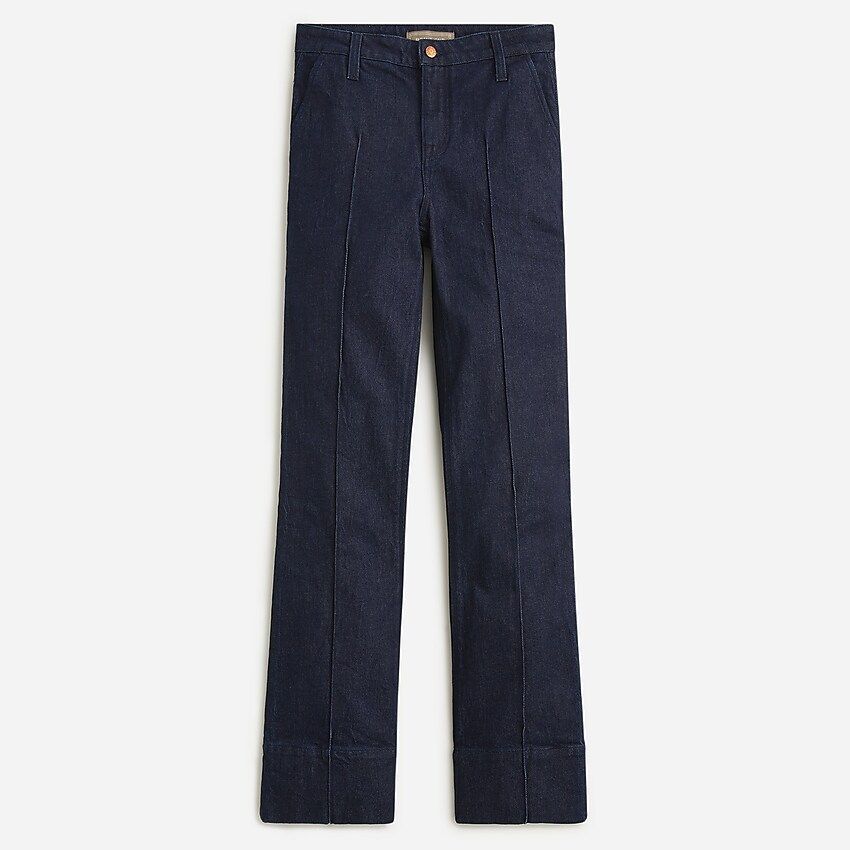 Point Sur pintuck flare jean in Rinse wash | J.Crew US