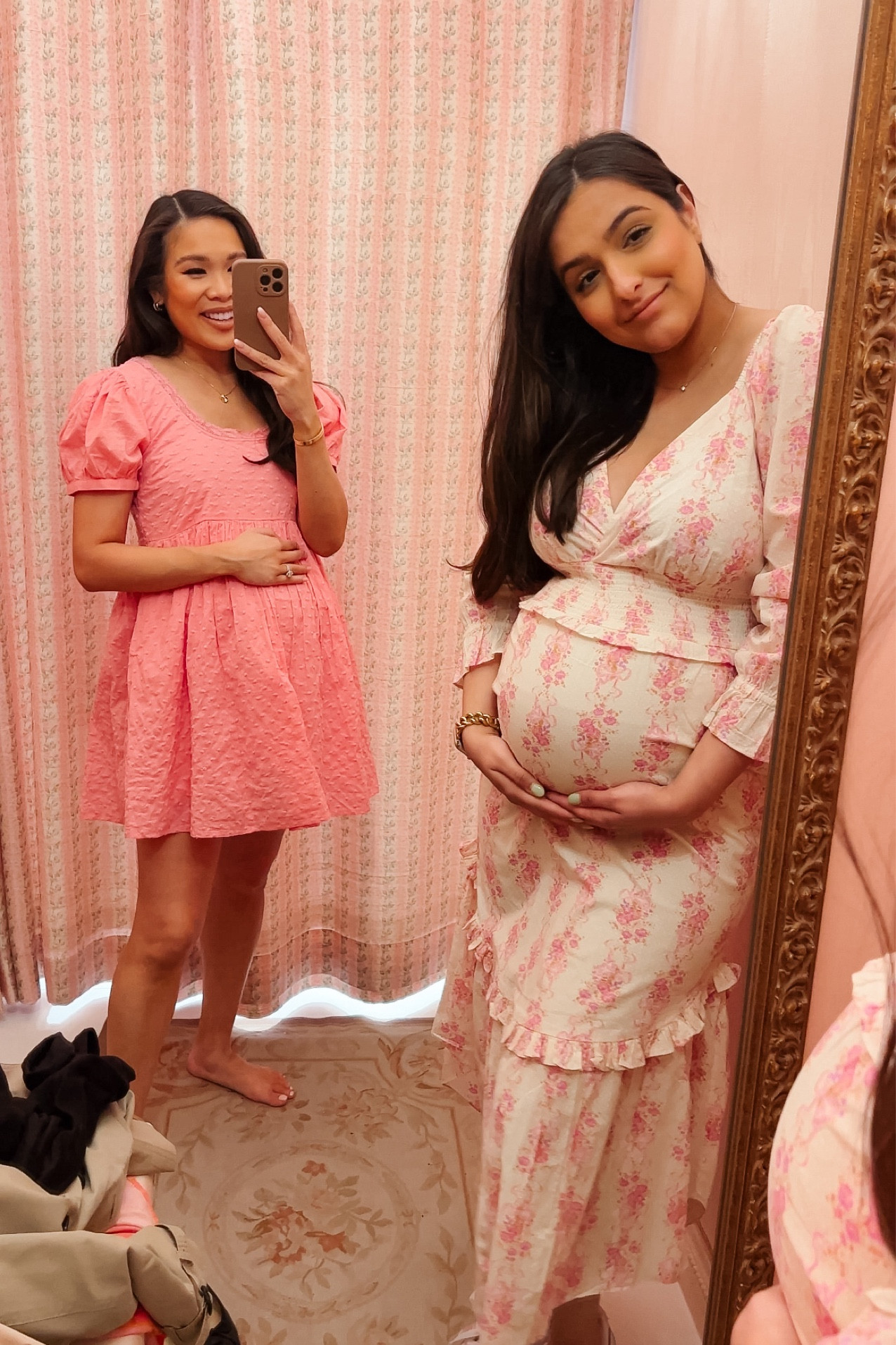 Loveshackfancy dresses that are also maternity friendly! These are perfect for spring and you can dress them up or down. I’m wearing size 00 in my baby doll dress, Nita is wearing size M to make it maternity friendly. 

#LTKstyletip #LTKSeasonal #LTKbump