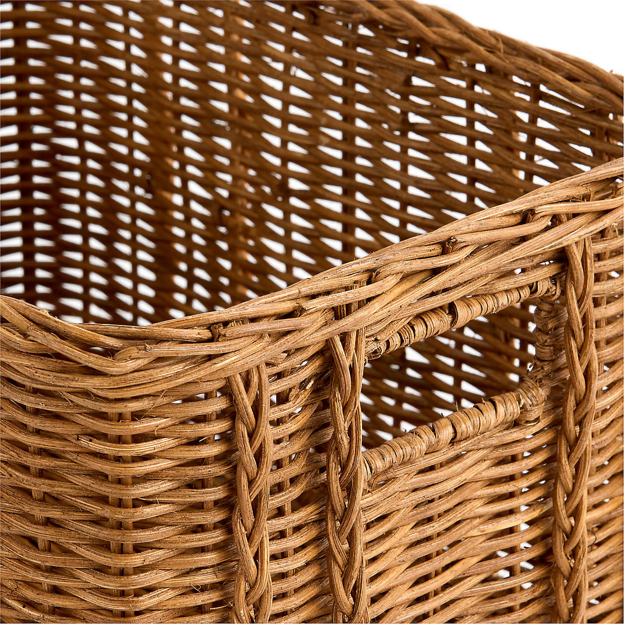 Alford Rattan Small Rectangle Basket + Reviews | Crate & Barrel | Crate & Barrel