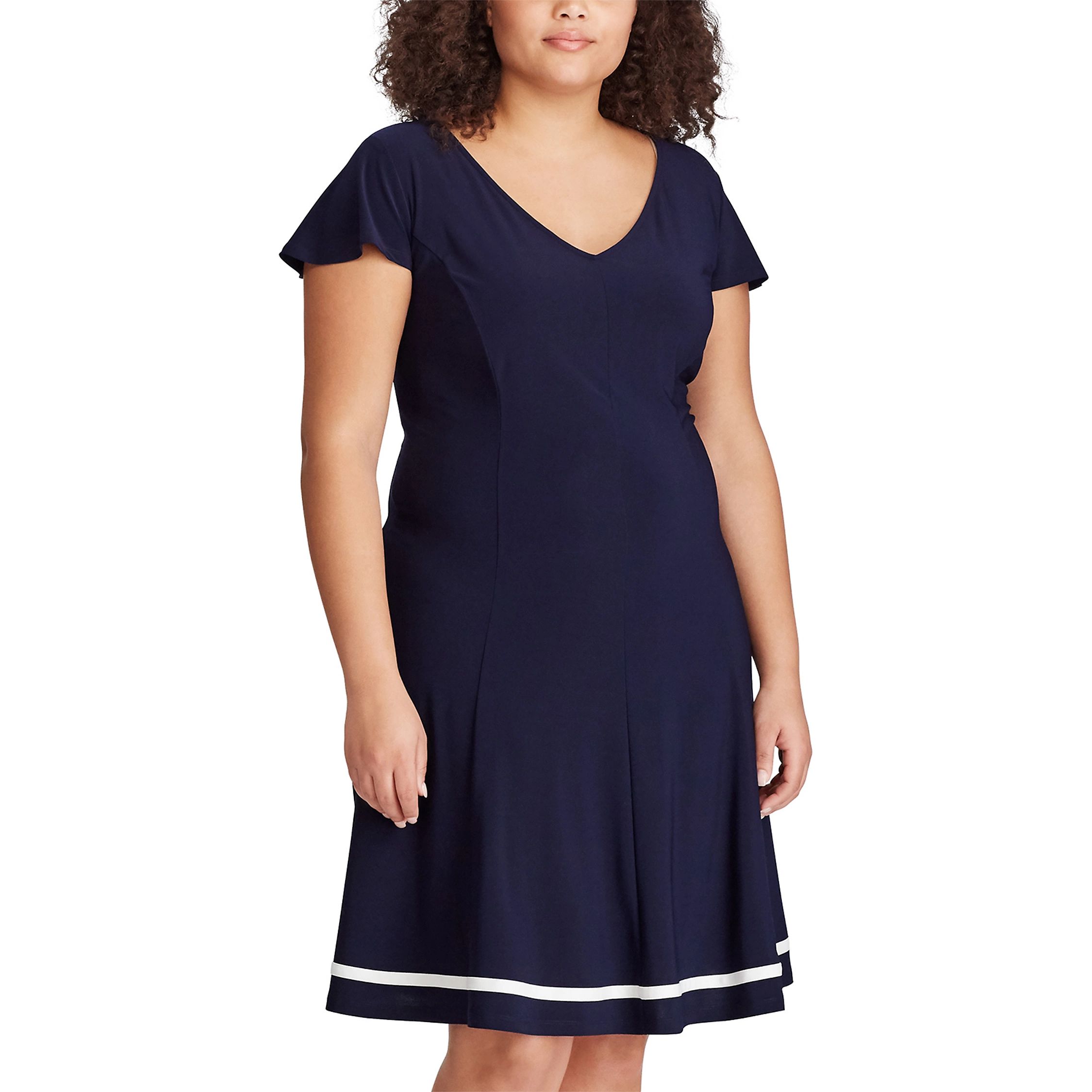 Plus Size Chaps Colorblock Fit & Flare Dress | Kohl's