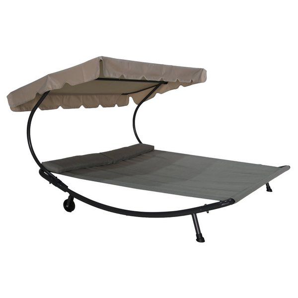 Havenside Home Bethany Wheeled Double Chaise Lounge Shaded Hammock Bed | Bed Bath & Beyond