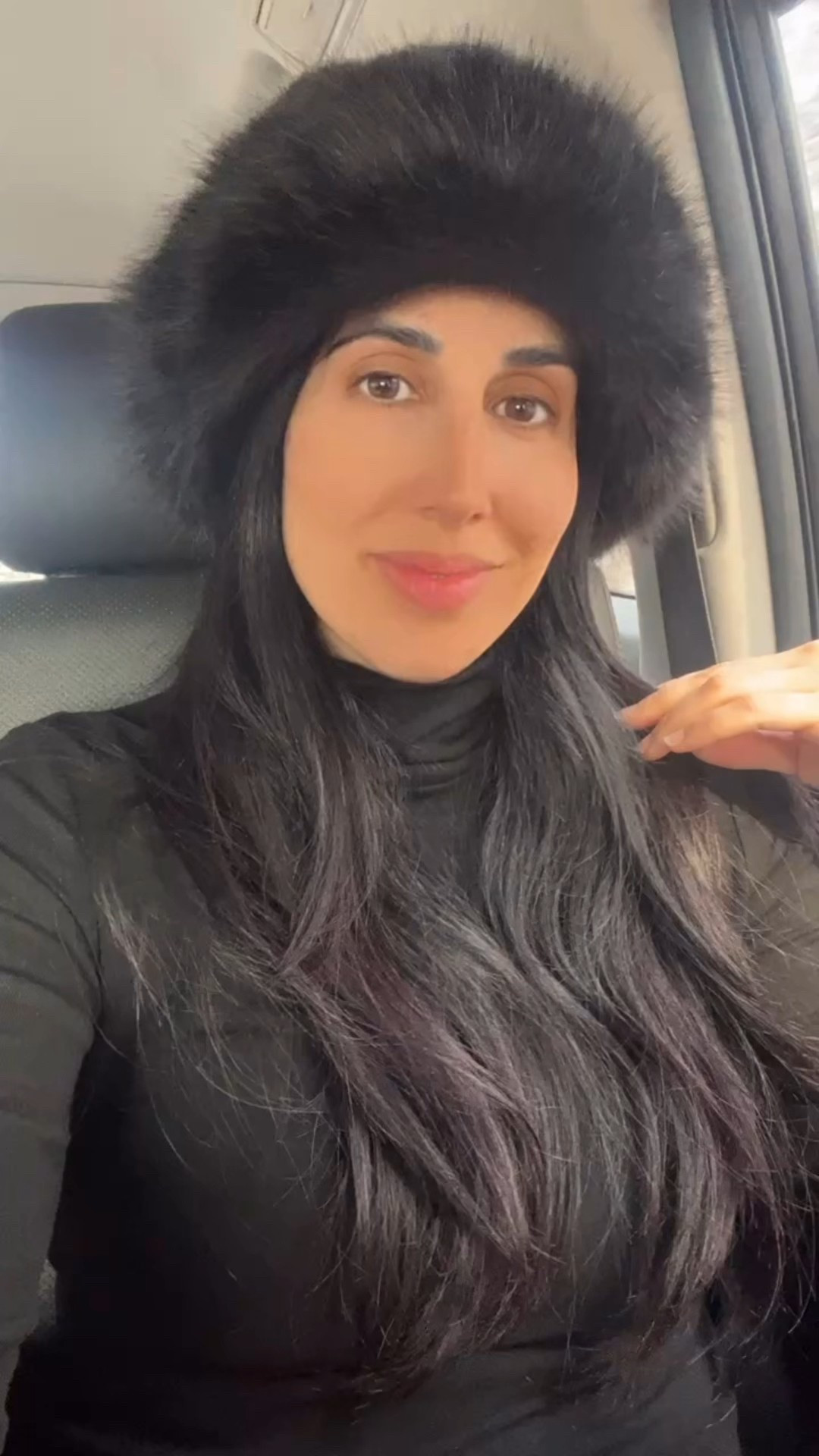 Cozy and warm 🖤 love that hat keeps me warm and it feels light on my head. This black fleece turtle neck was perfect! 

#LTKootd #LTKTravel #LTKgrwm
