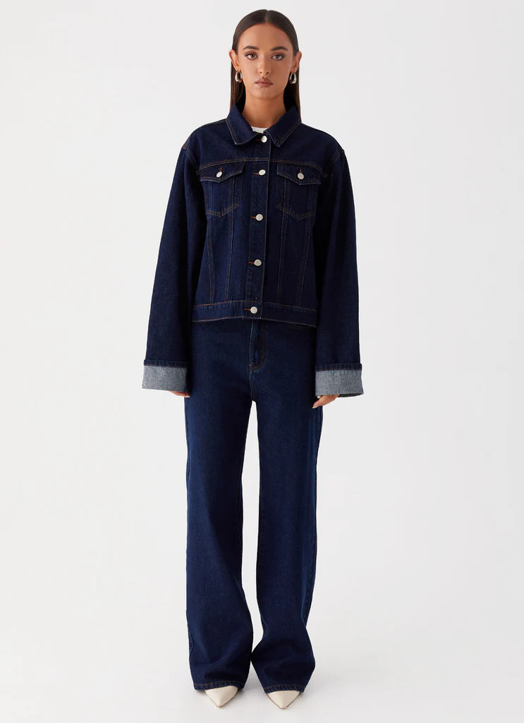 Back Again Oversized Denim Jacket - Blue | Peppermayo (Global)