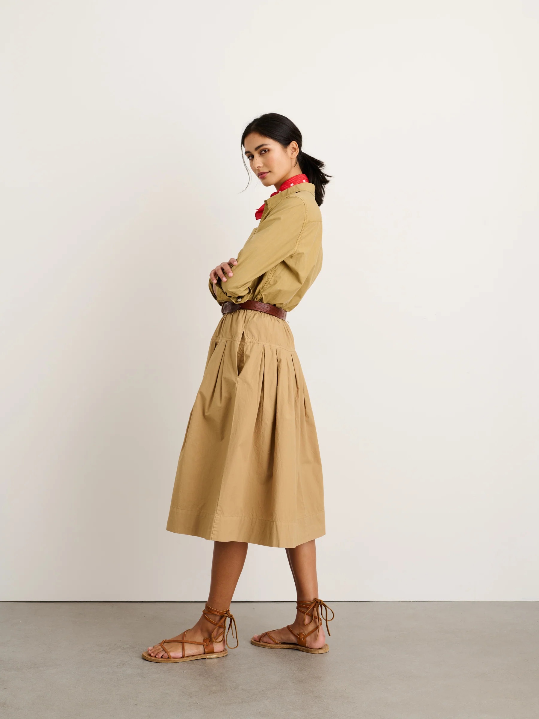 June Pull-On Skirt in Paper Poplin | Alex Mill