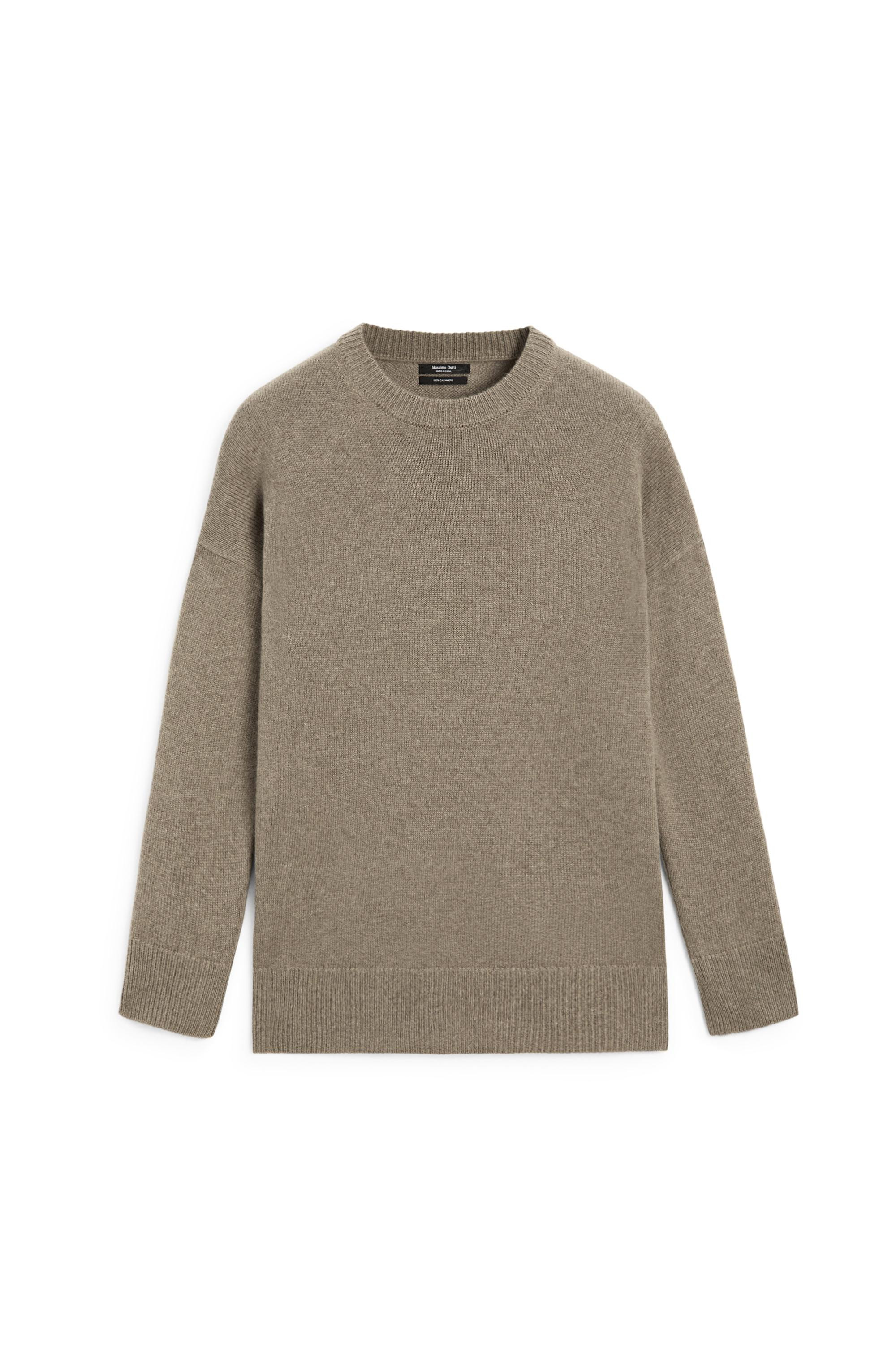 100% cashmere oversize knit sweater | Massimo Dutti US