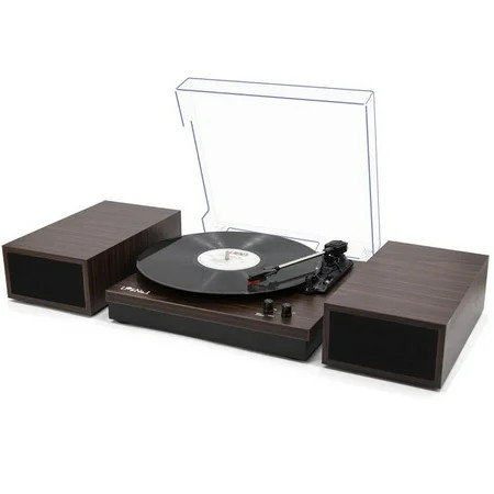 LP&No.1 Bluetooth Vinyl Record Player with External Speakers 3-Speed Belt-Drive Turntable for Vinyl  | Walmart (US)
