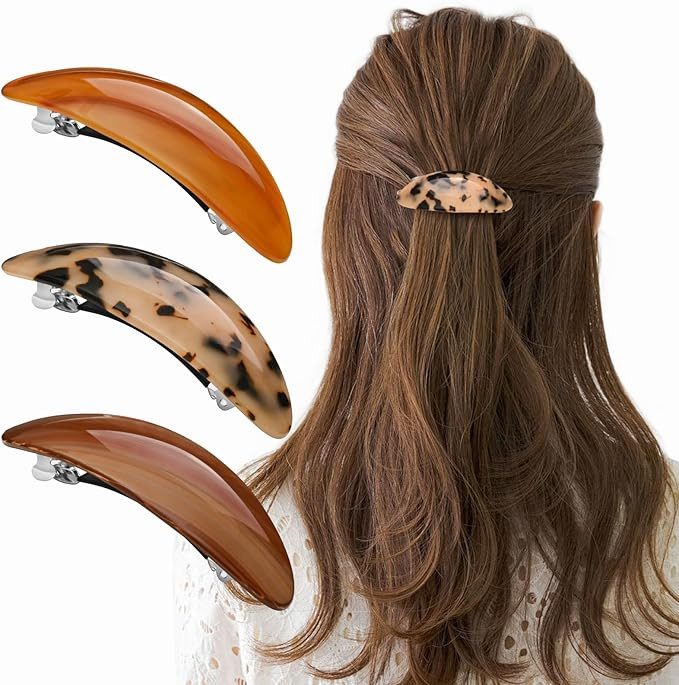 Hair Barrettes for Women Tortoise Shell Hair Clips Classic Snap Retro Hair Pin Vintage French Bar... | Amazon (CA)