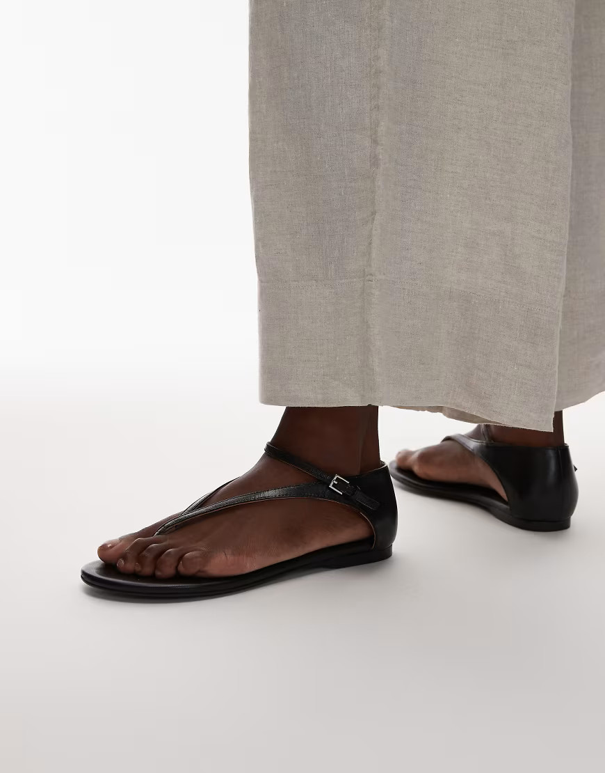 Mango leather closed back sandal in black | ASOS (Global)