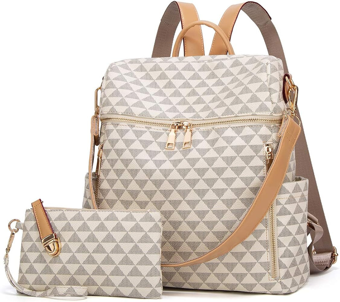 Backpacks for Women Fashion Leather Bags Satchel Bags Anti-theft Rucksack Ladies Travel Bags Hand... | Amazon (US)